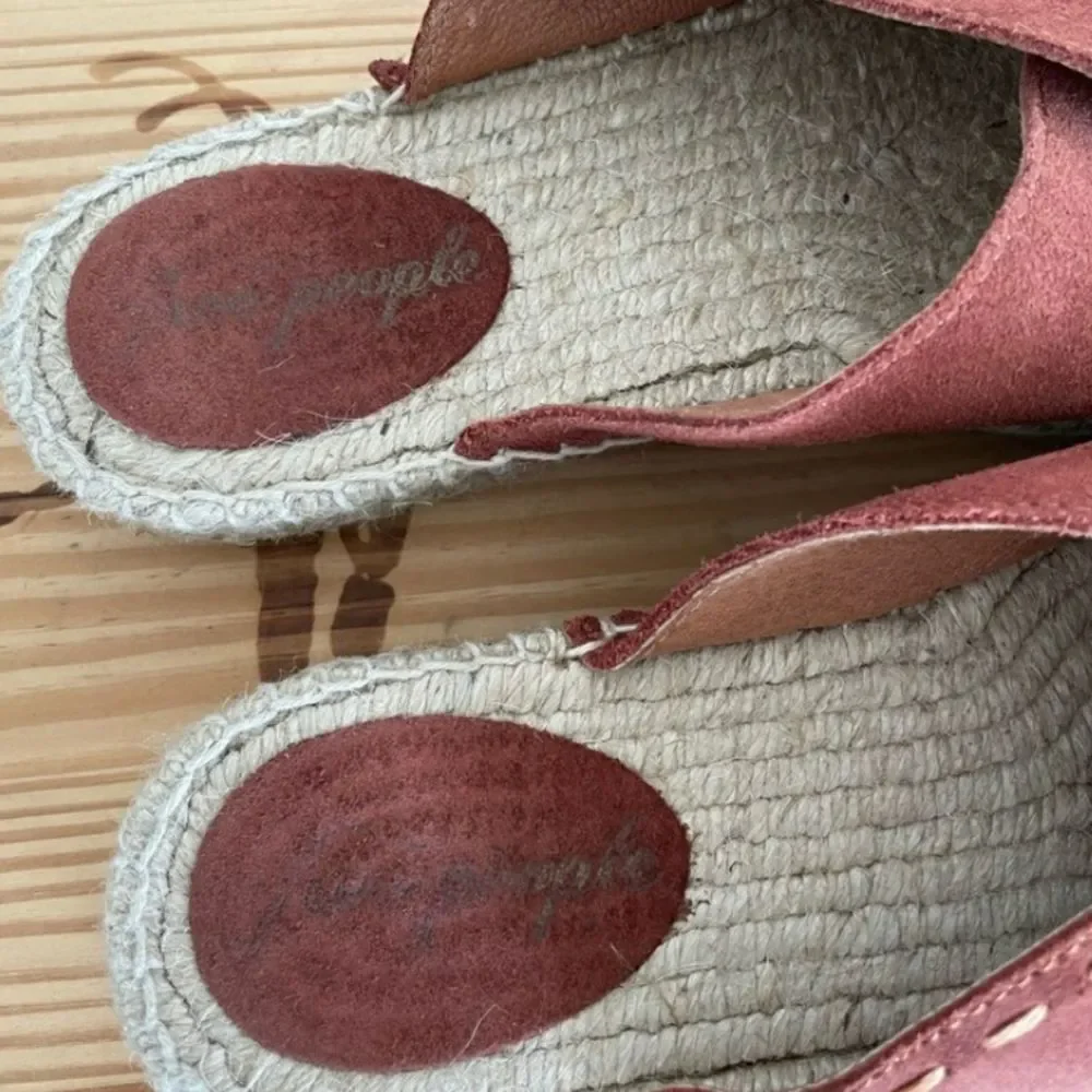 Free People Tuscan Suede Espadrille Sandal Slides in Rust